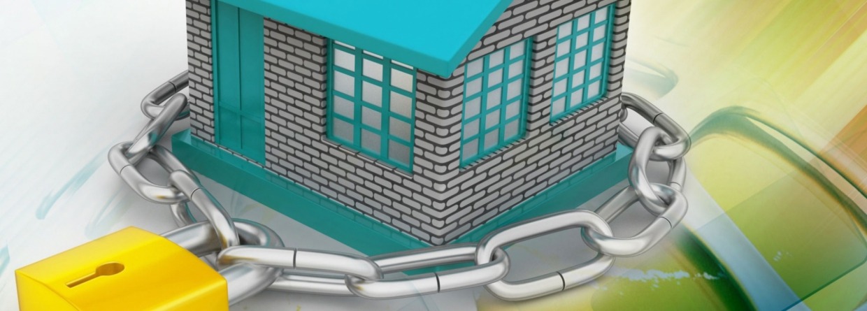 Huis met slot erom