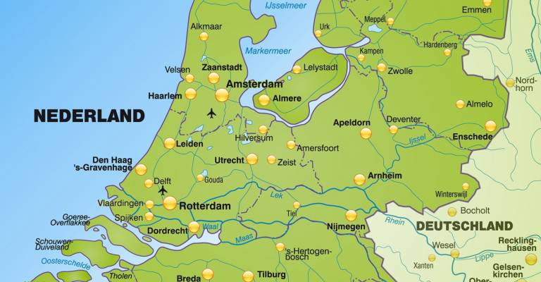 Landkaart Nederland